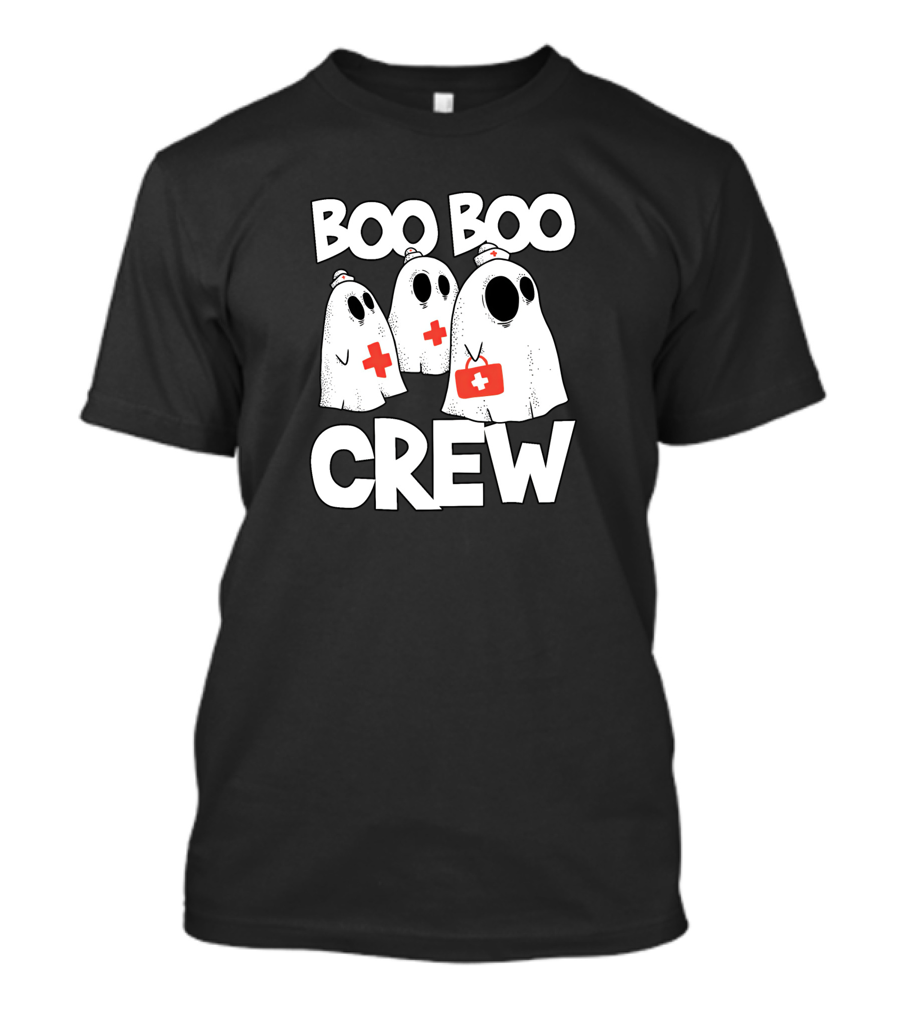 Boo Boo Crew Ghost Nurse Halloween With Medical Cross T-Shirt