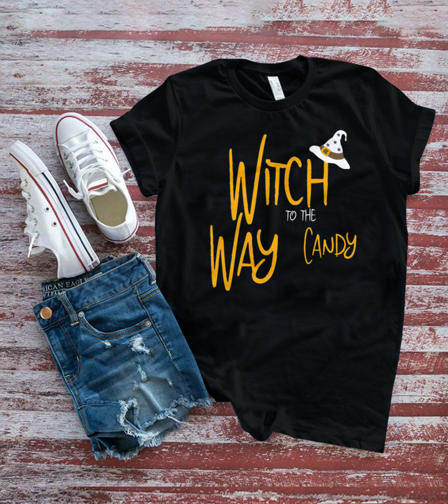 Witch Way To The Candy Halloween Witch T-Shirt