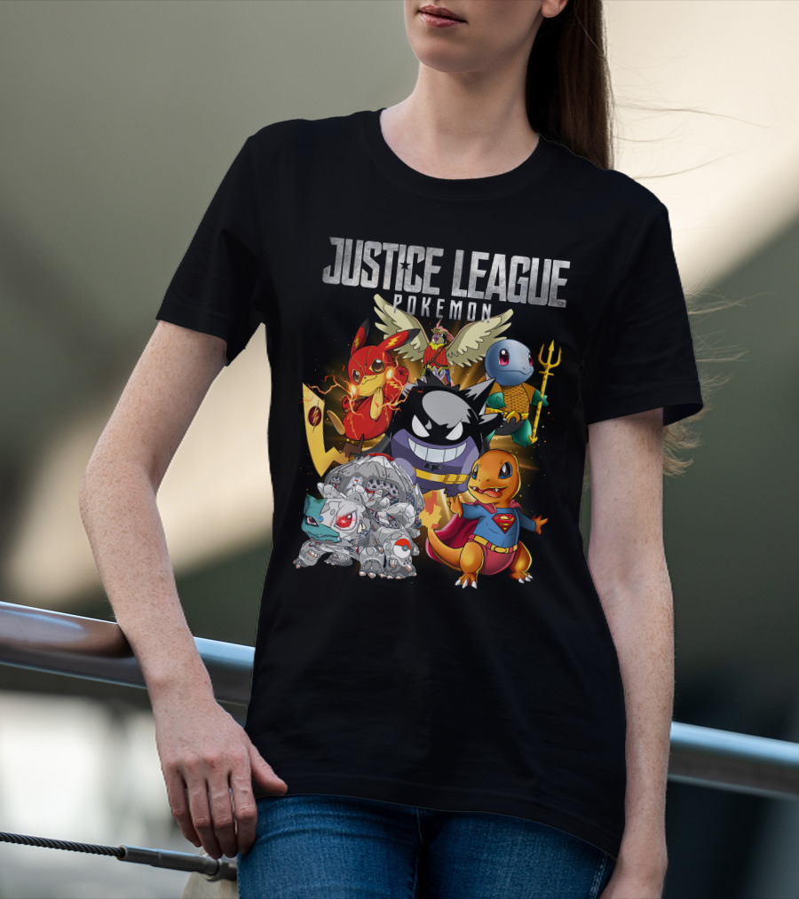 Justice League Pokemon Mashup Characters T-Shirt