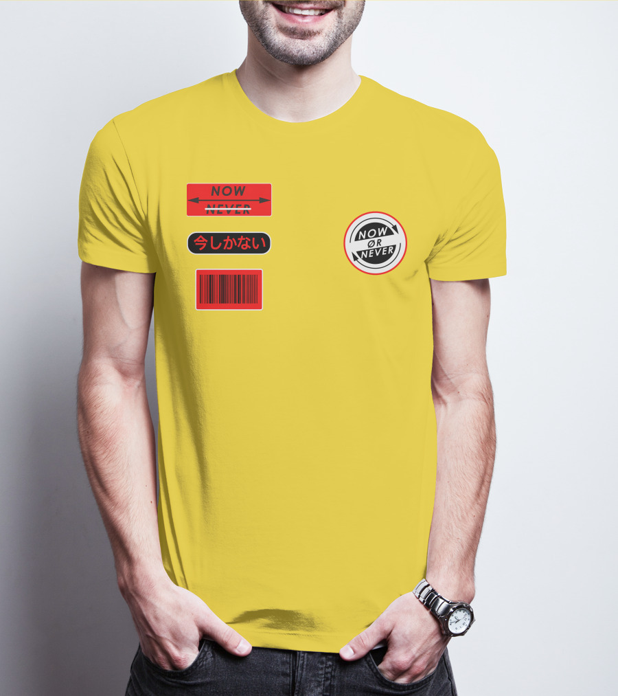 Now Or Never Colby Brock Merch Japanese Text Barcode T-Shirt