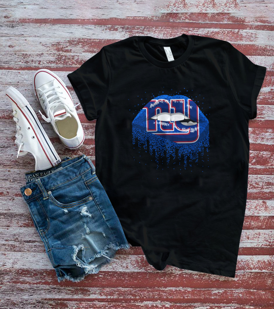 New York Giants Lips Dripping Blue T-Shirt