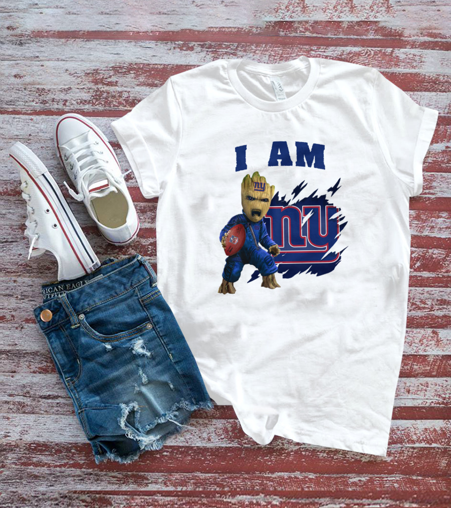 I Am Groot New York Giants NFL Football Fan T-Shirt