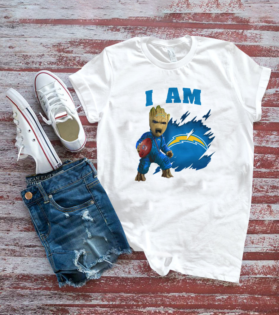 I Am Groot Los Angeles Chargers Football Marvel Character T-Shirt