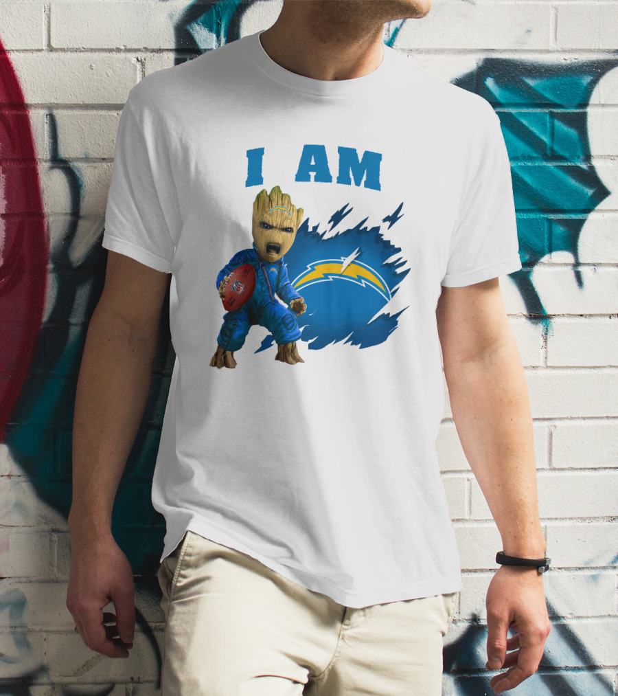 I Am Groot Los Angeles Chargers Football Marvel Character T-Shirt