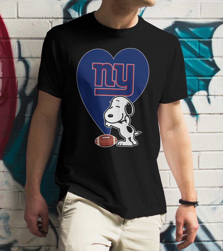 Snoopy Hugging New York Giants Football Heart T-Shirt