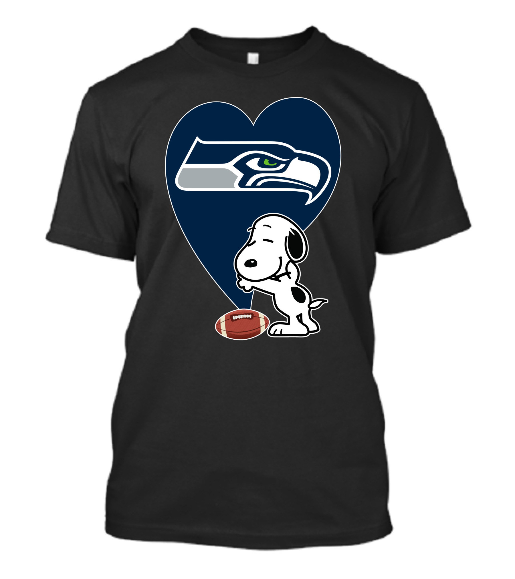 Seattle Seahawks Love Snoopy Football Hug T-Shirt