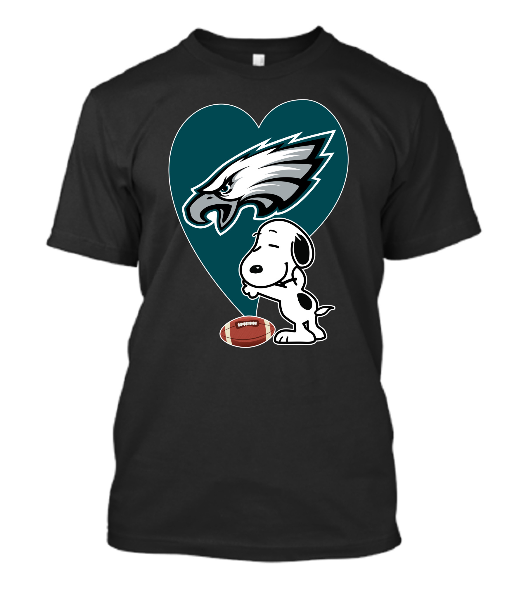 Philadelphia Eagles Snoopy Football Heart Hug T-Shirt