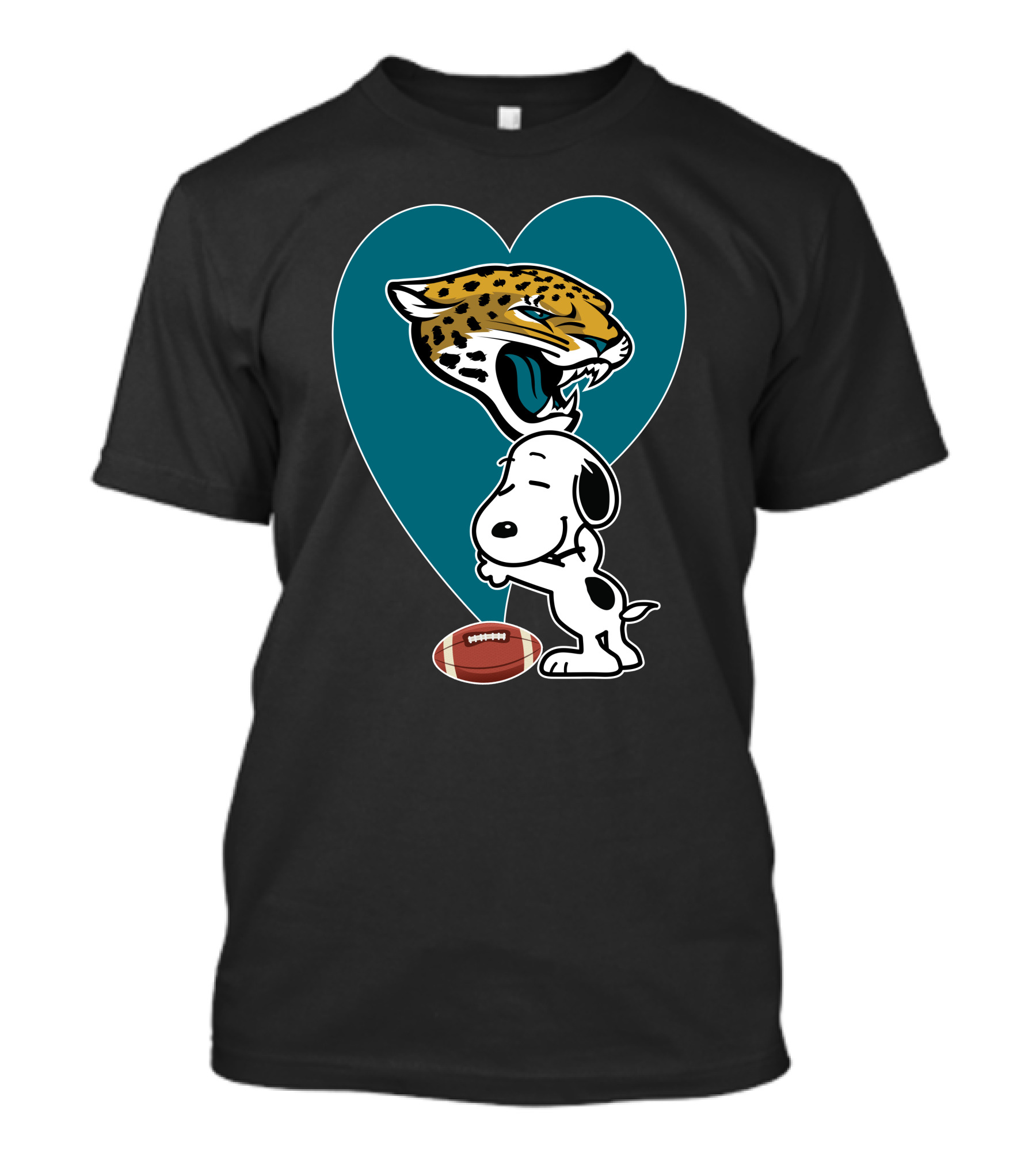 Jacksonville Jaguars Snoopy Heart Football Hug T-Shirt
