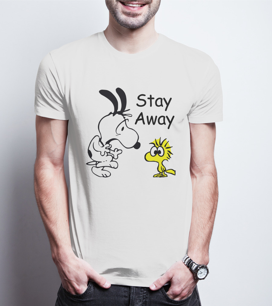 Stay Away Snoopy And Woodstock Confrontation T-Shirt
