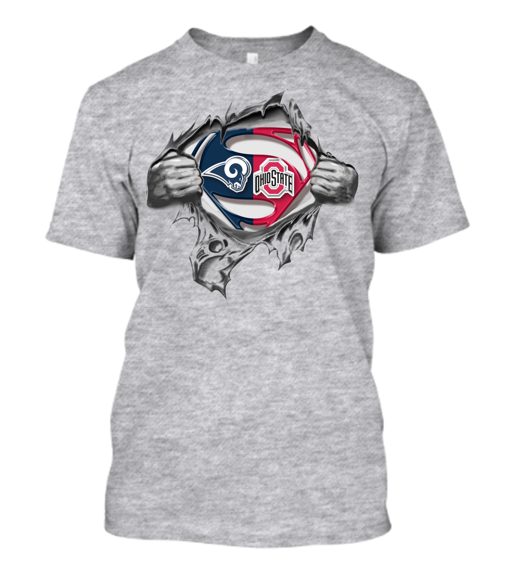 Los Angeles Rams Ohio State Buckeyes Superman T-Shirt