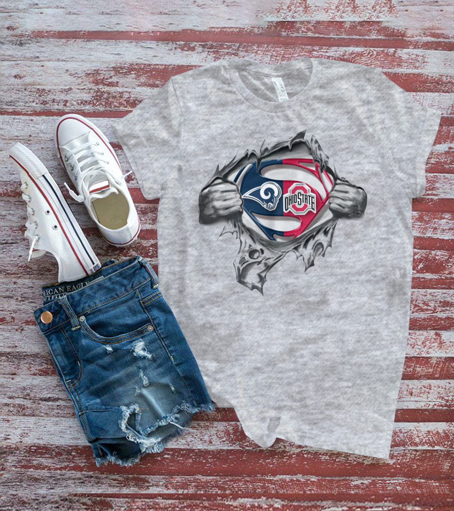 Los Angeles Rams Ohio State Buckeyes Superman T-Shirt
