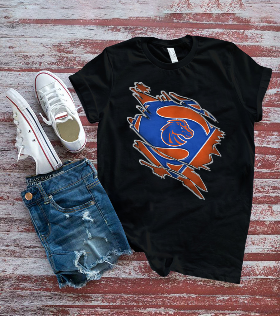 Boise State Broncos Superman Logo Emblem T-Shirt