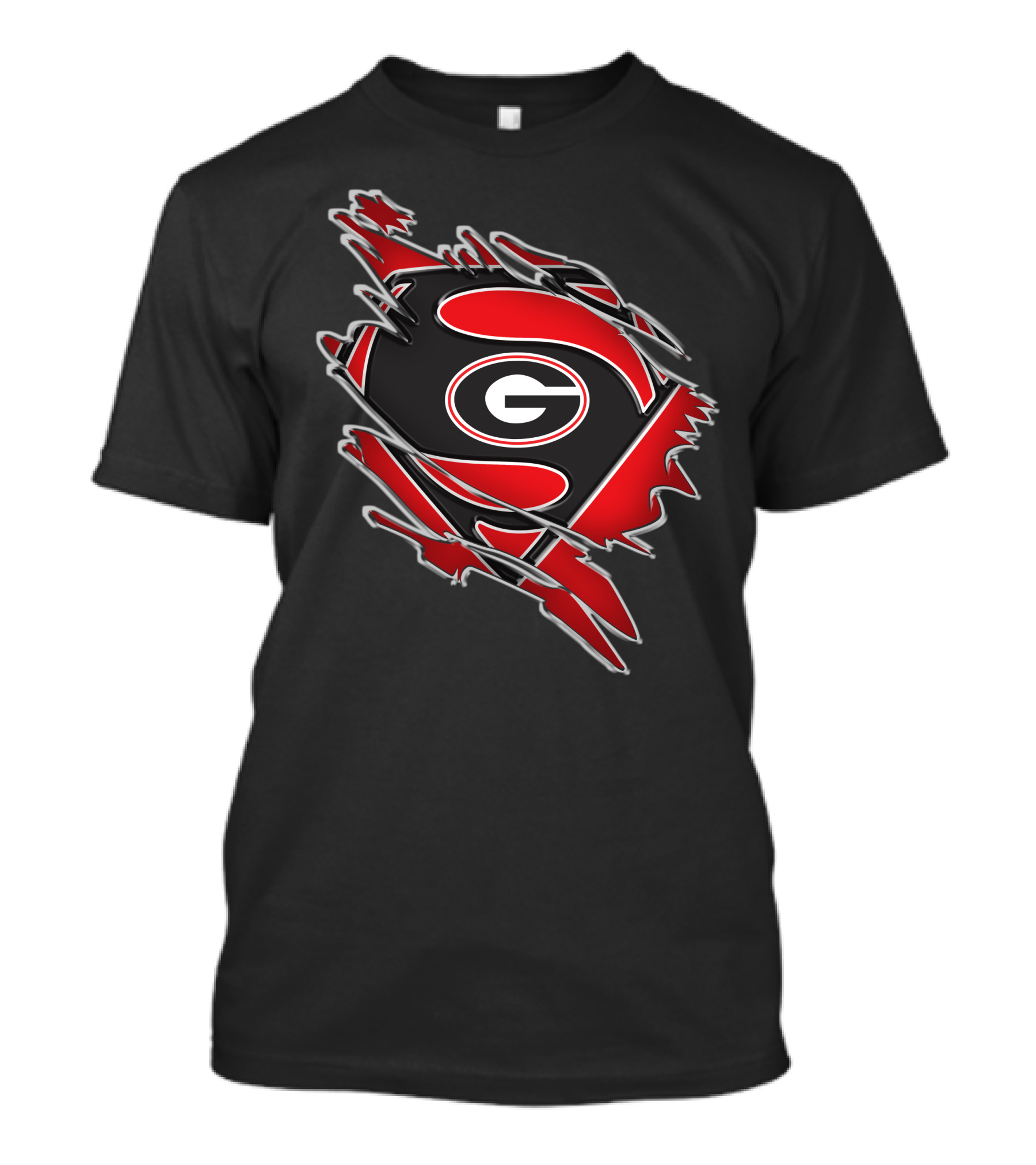 Georgia Bulldogs Superman Logo Fusion T-Shirt