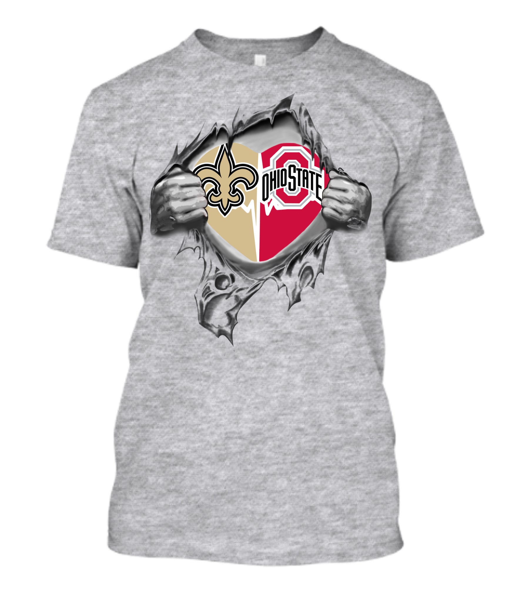 New Orleans Saints Ohio State Buckeyes Fan Crossover T-Shirt