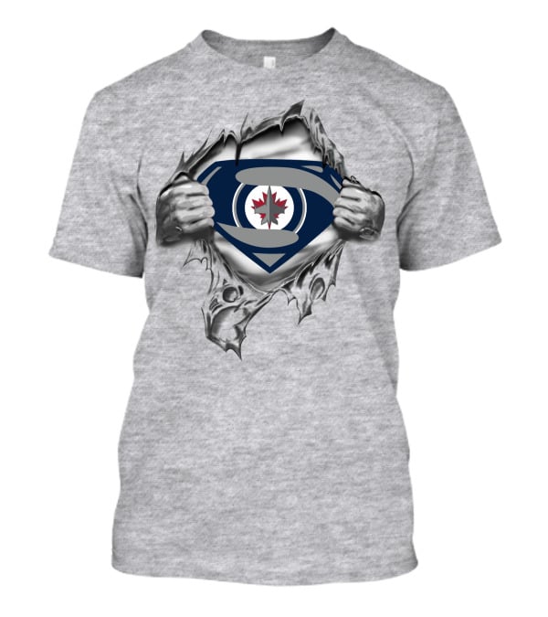 Winnipeg Jets Superhero Logo Reveal T-Shirt