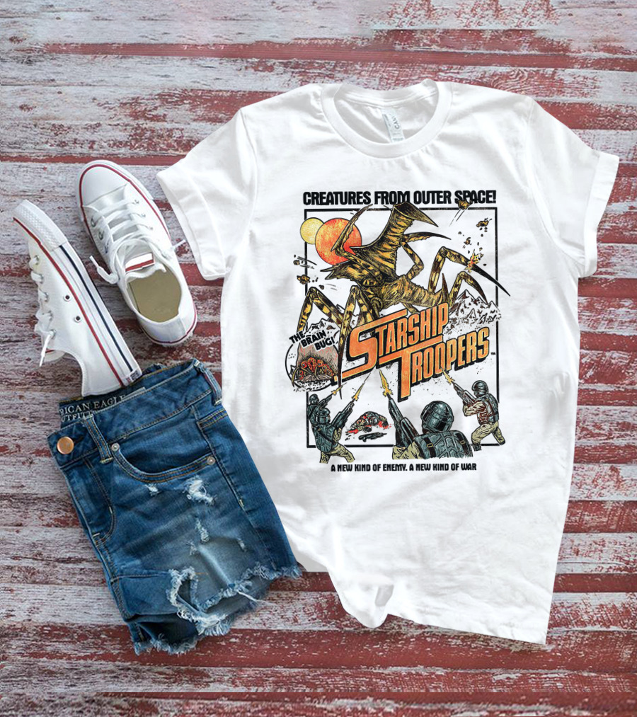 Creatures From Outer Space Starship Troopers Brain Bug A New Kind Of Enemy A New Kind Of War T-Shirt