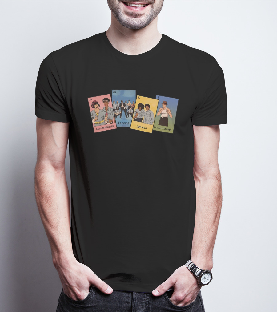 Las Cinderellas La Onda Los Bga El Gallo Negro Lotería Cards T-Shirt