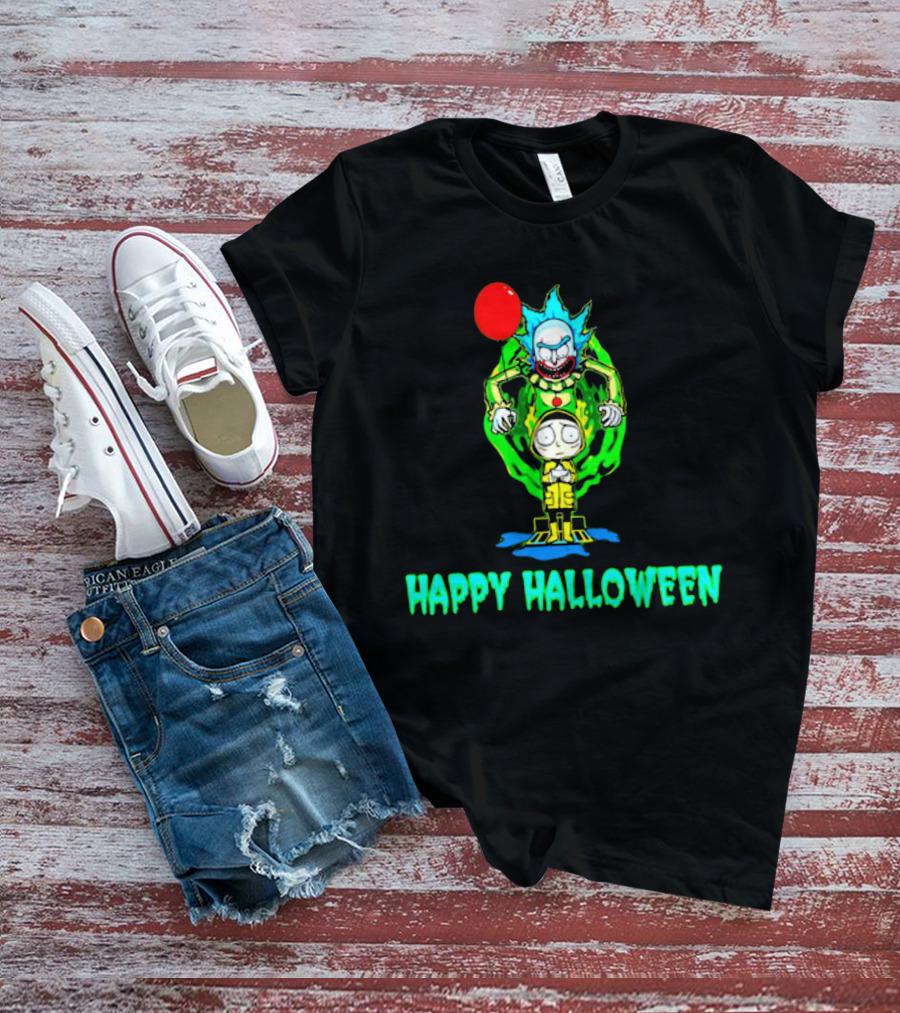 Happy Halloween Pennywise Rick And Morty T-Shirt