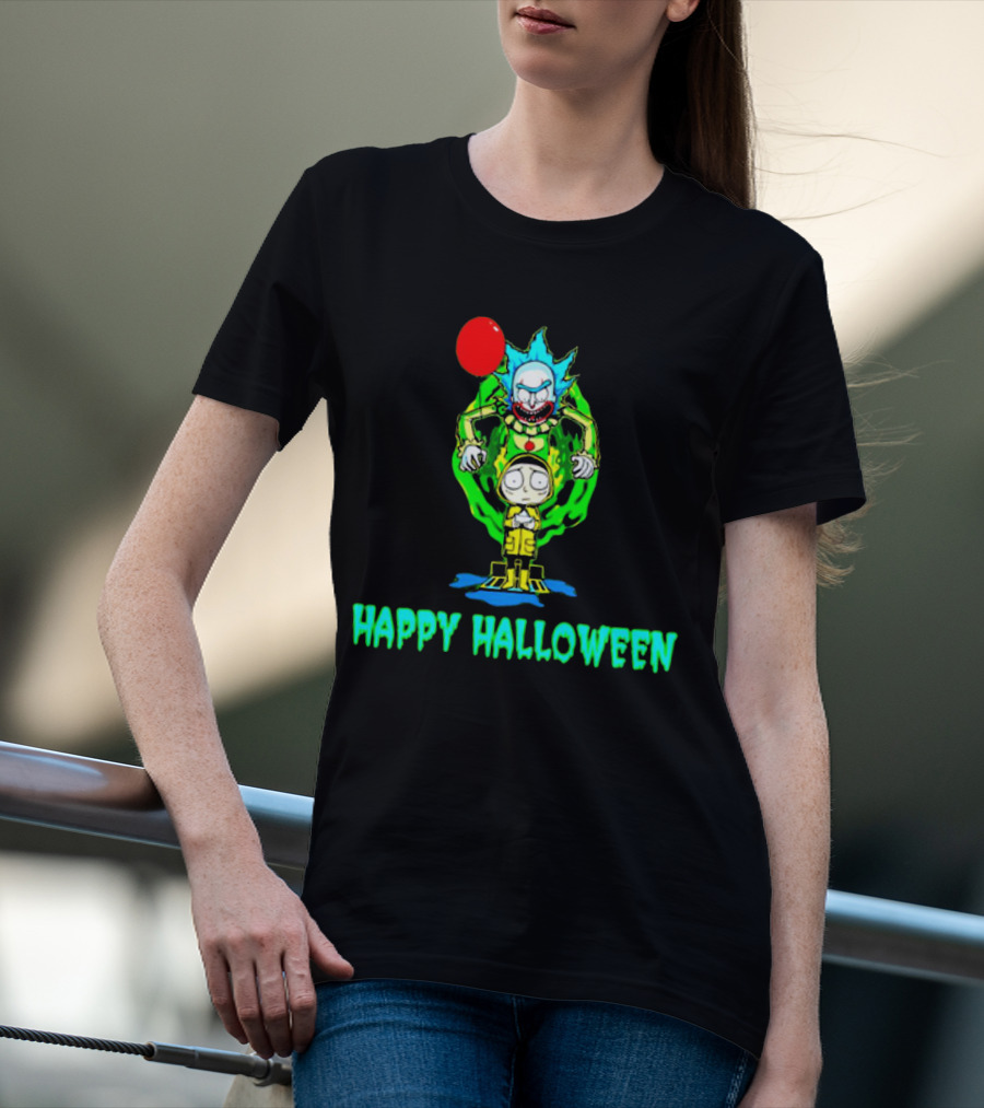 Happy Halloween Pennywise Rick And Morty T-Shirt