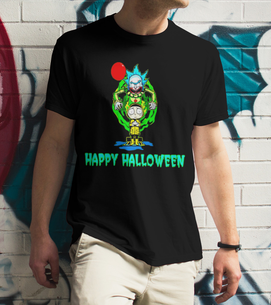 Happy Halloween Pennywise Rick And Morty T-Shirt