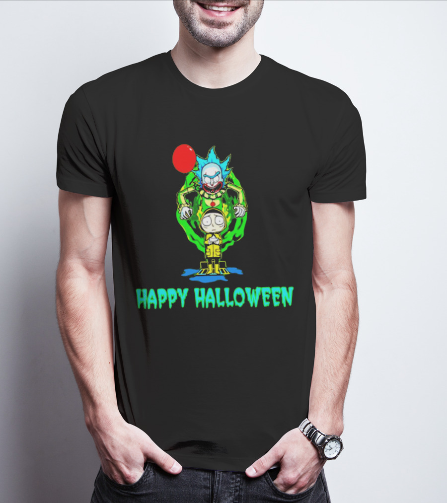 Happy Halloween Pennywise Rick And Morty T-Shirt