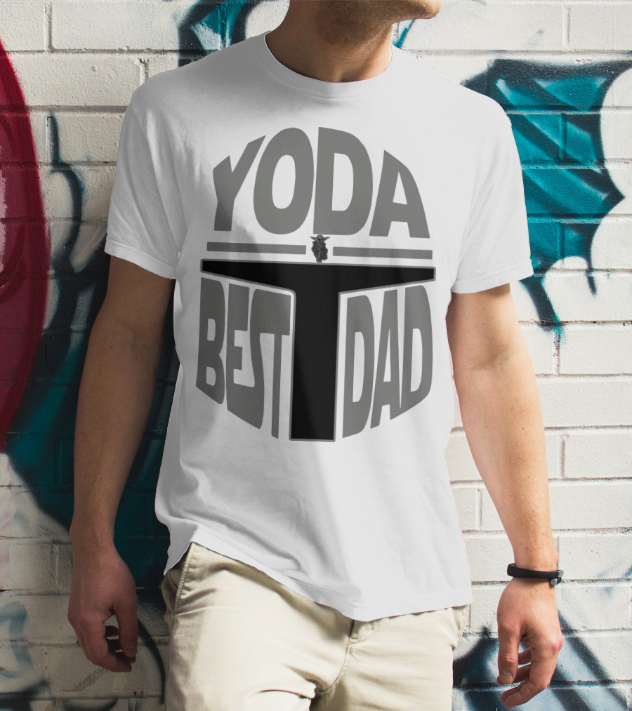 Yoda Best Dad The Mandalorian Helmet Baby Yoda T-Shirt