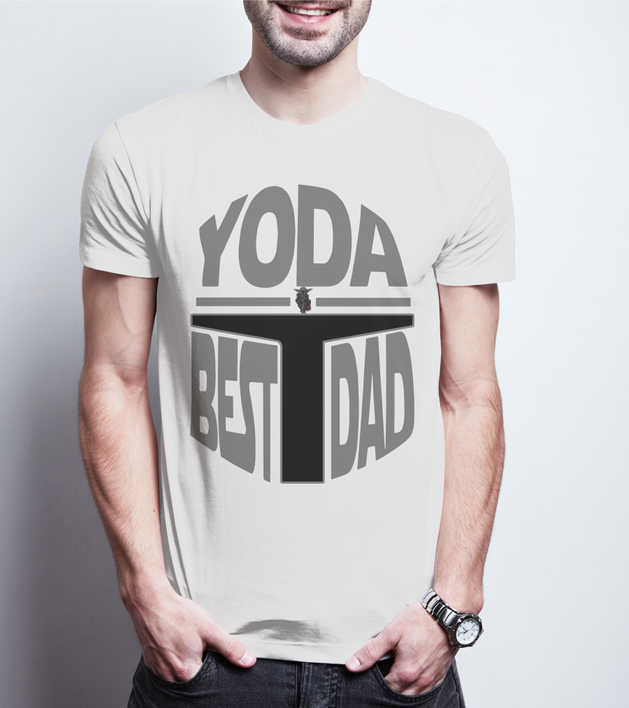 Yoda Best Dad The Mandalorian Helmet Baby Yoda T-Shirt