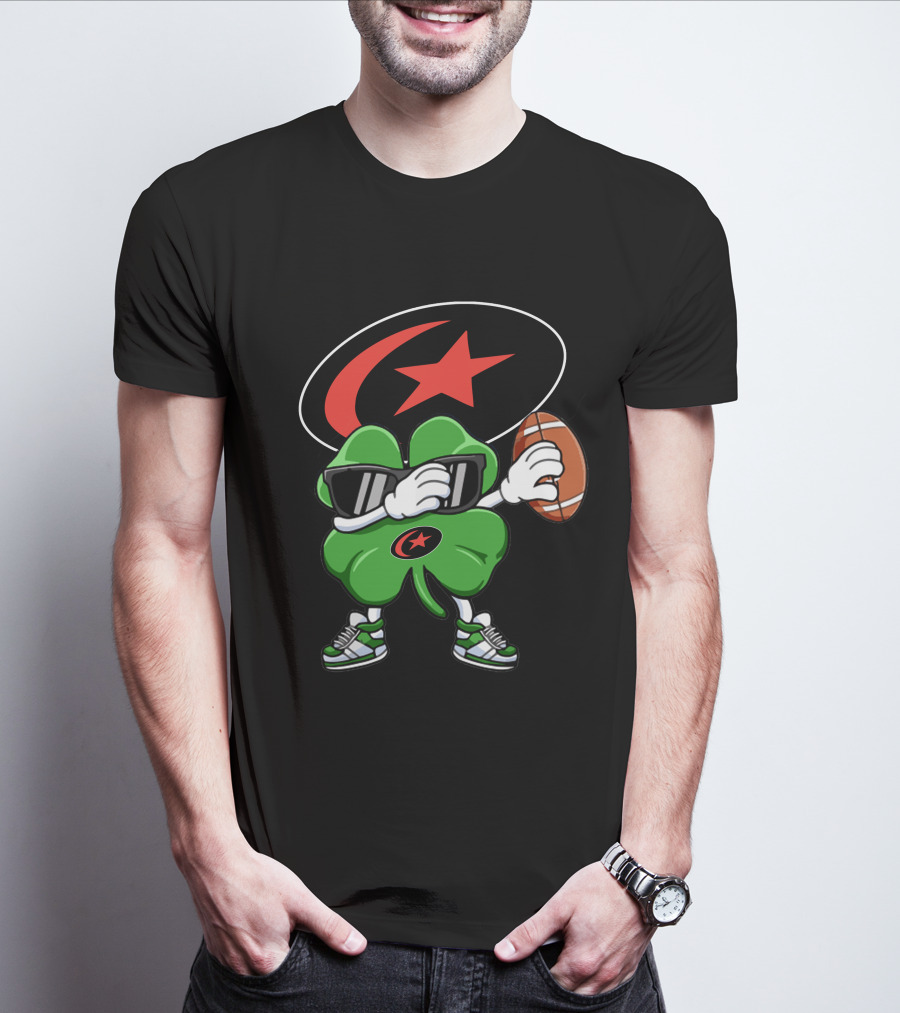 Saracens Rugby Lucky Clover Star Logo Football T-Shirt