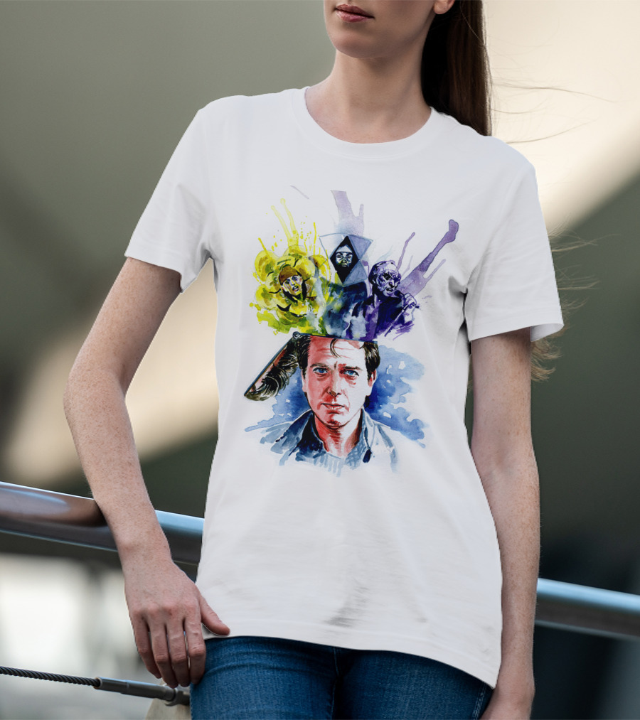 Peter Gabriel Watercolor Portrait With Surreal Artistic Elements T-Shirt