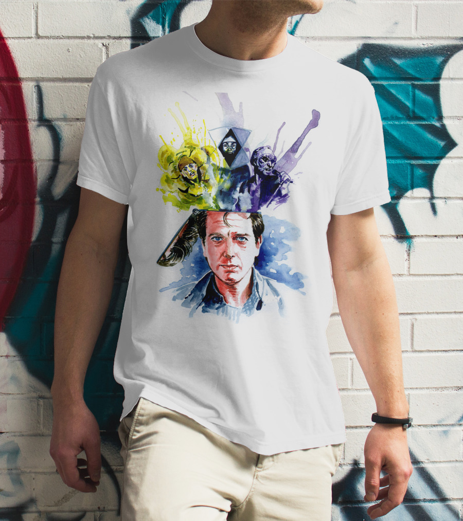 Peter Gabriel Watercolor Portrait With Surreal Artistic Elements T-Shirt
