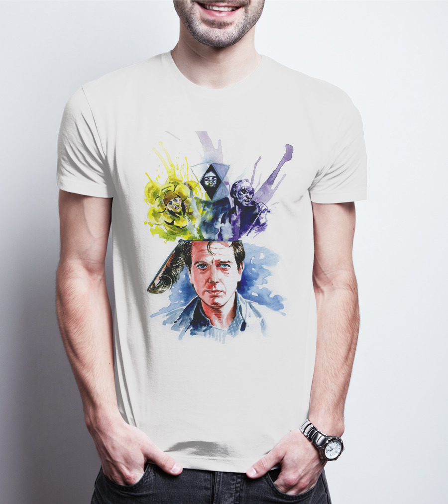 Peter Gabriel Watercolor Portrait With Surreal Artistic Elements T-Shirt