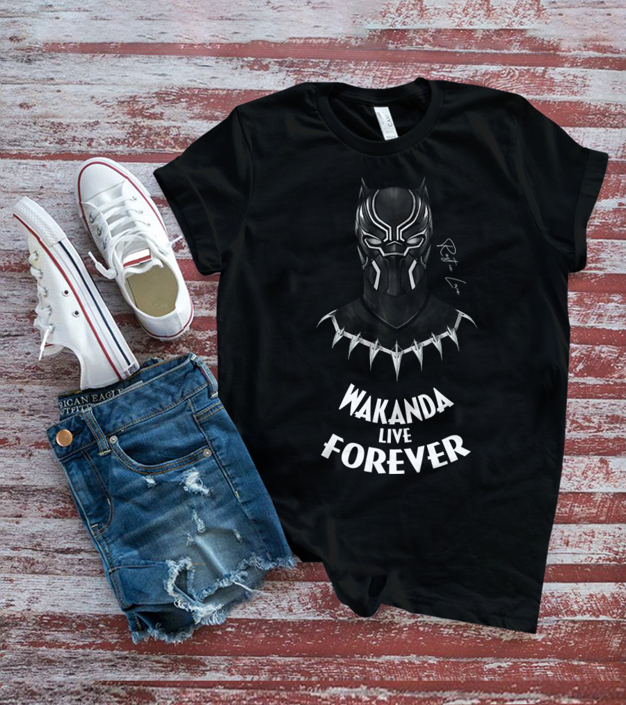 BlxckPantherWakanda BPW2908 Wakanda Live Forever T-Shirt