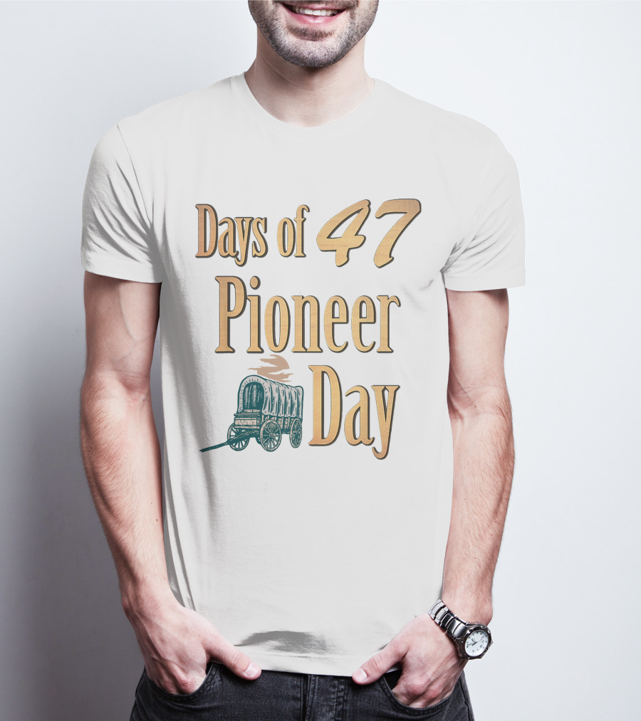 Days Of 47 Pioneer Day Covered Wagon T-Shirt