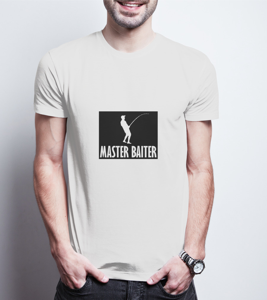 Master Baiter Fishing Silhouette Joke T-Shirt