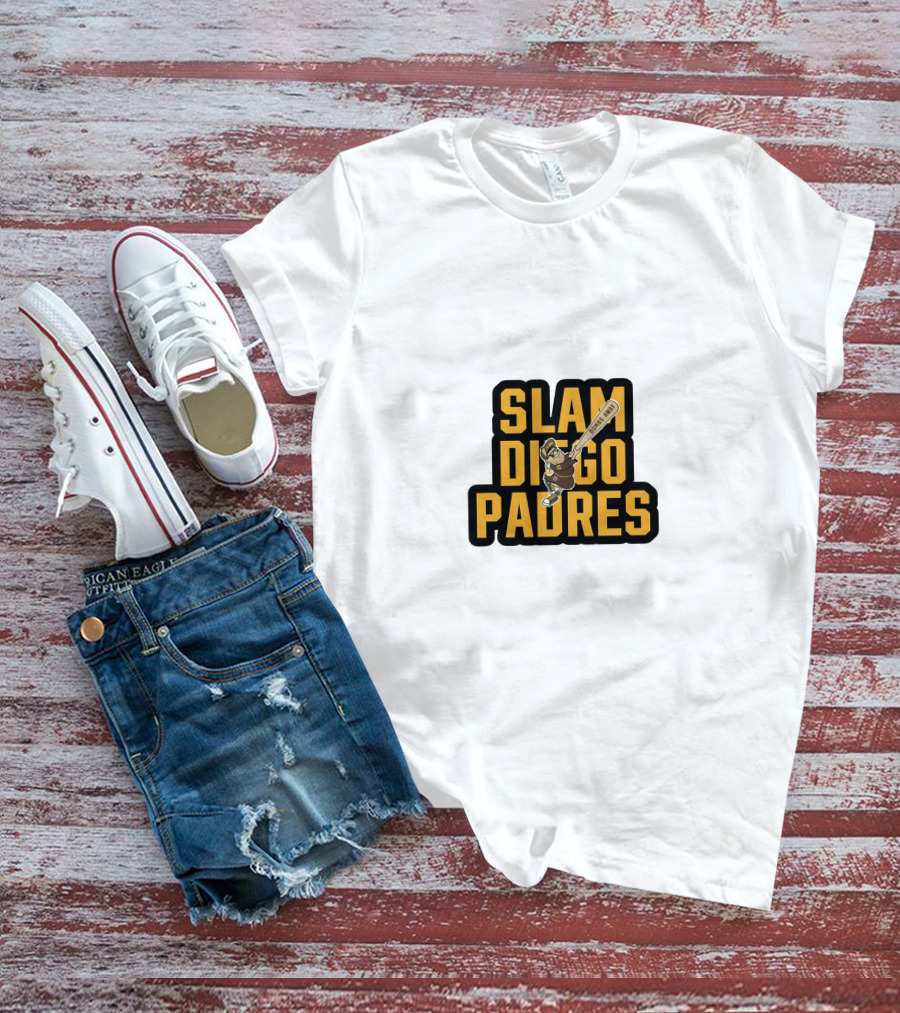 Slam Diego Padres Baseball Batting Comic T-Shirt