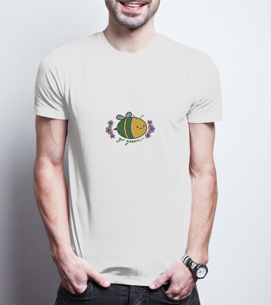 Go Green FlyQuest Bee With Flowers T-Shirt
