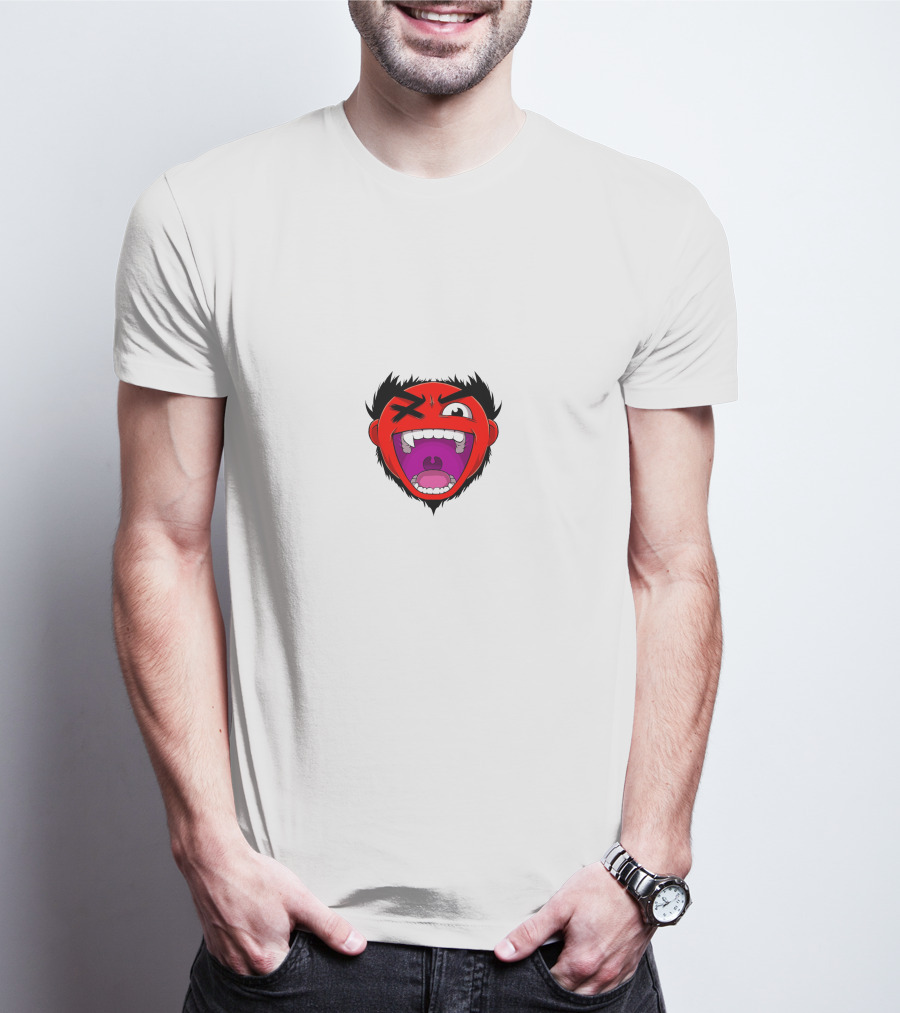 Cartoonz Screaming Red Face Character T-Shirt