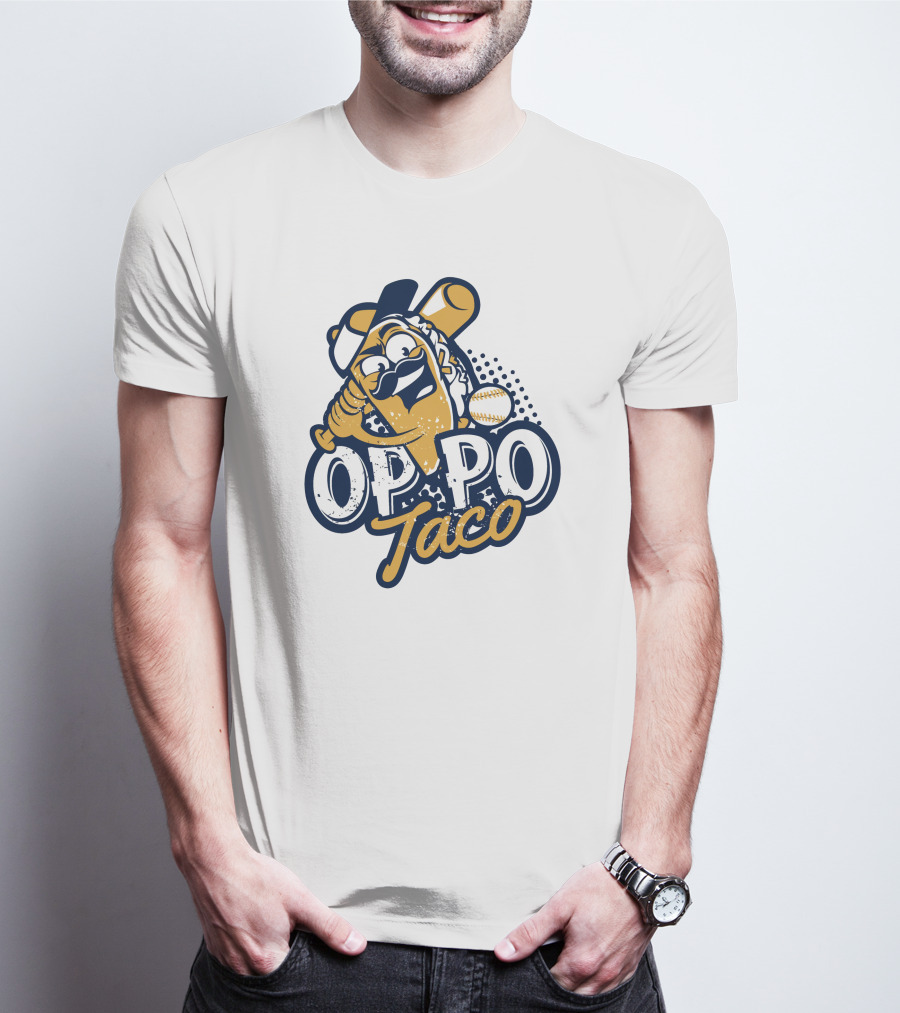 OPPO Taco Baseball Character With Bat And Ball T-Shirt