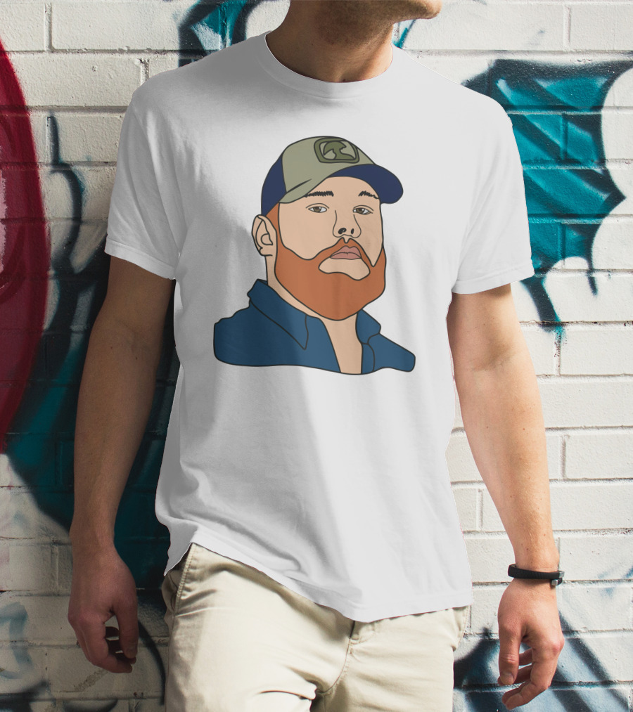 Luke Combs Portrait Hat And Beard T-Shirt