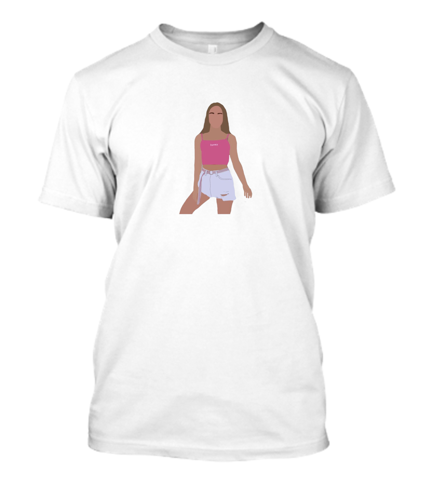 Sadie Aldis Pink Top White Shorts T-Shirt