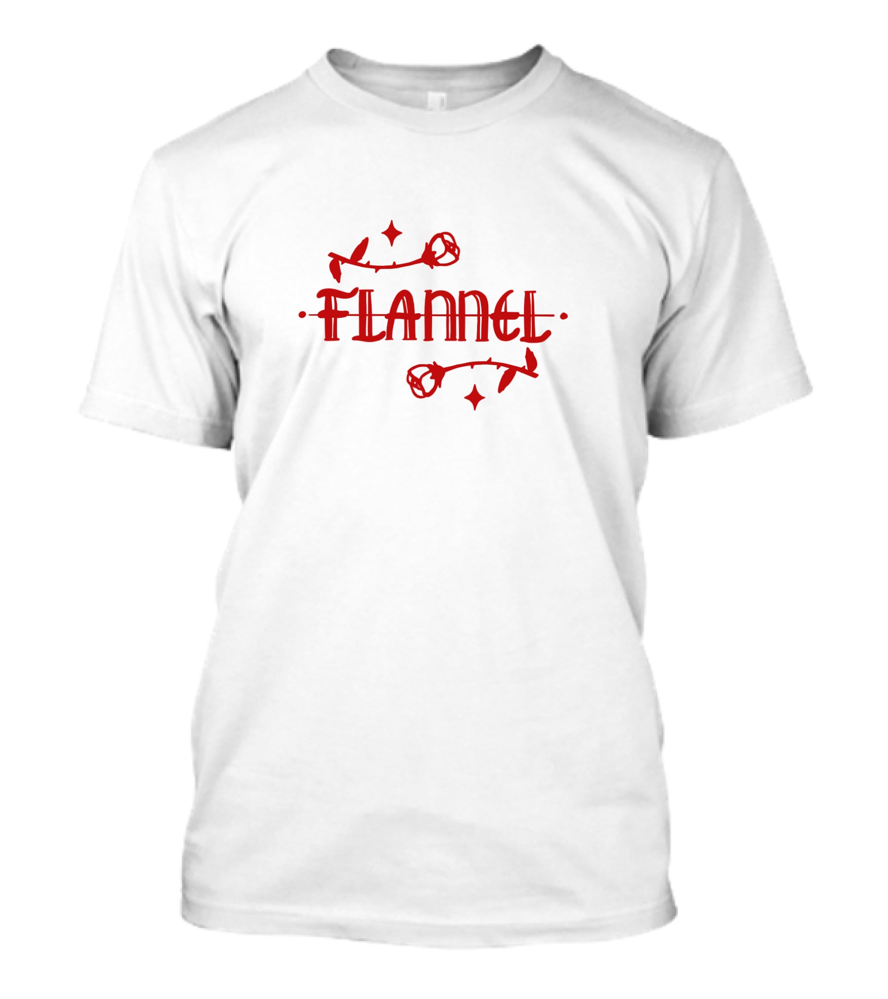 Flannel Roses And Stars Red Vintage Aesthetic T-Shirt