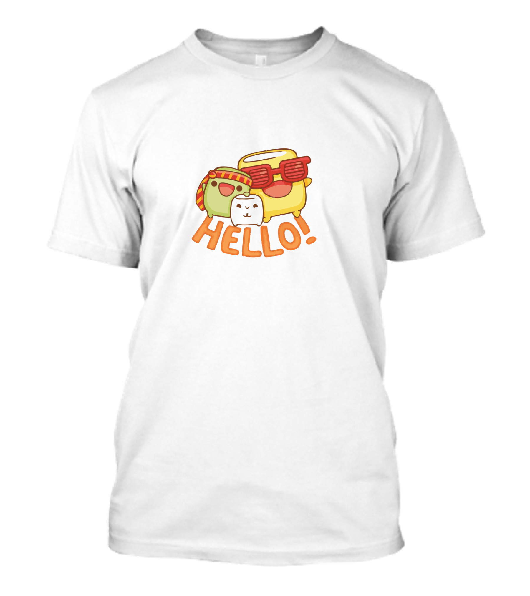 HELLO Marshmello Cute Cartoon Characters T-Shirt