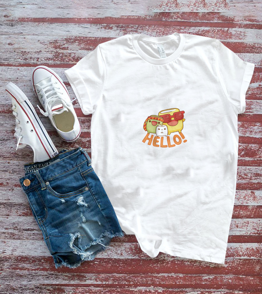 HELLO Marshmello Cute Cartoon Characters T-Shirt