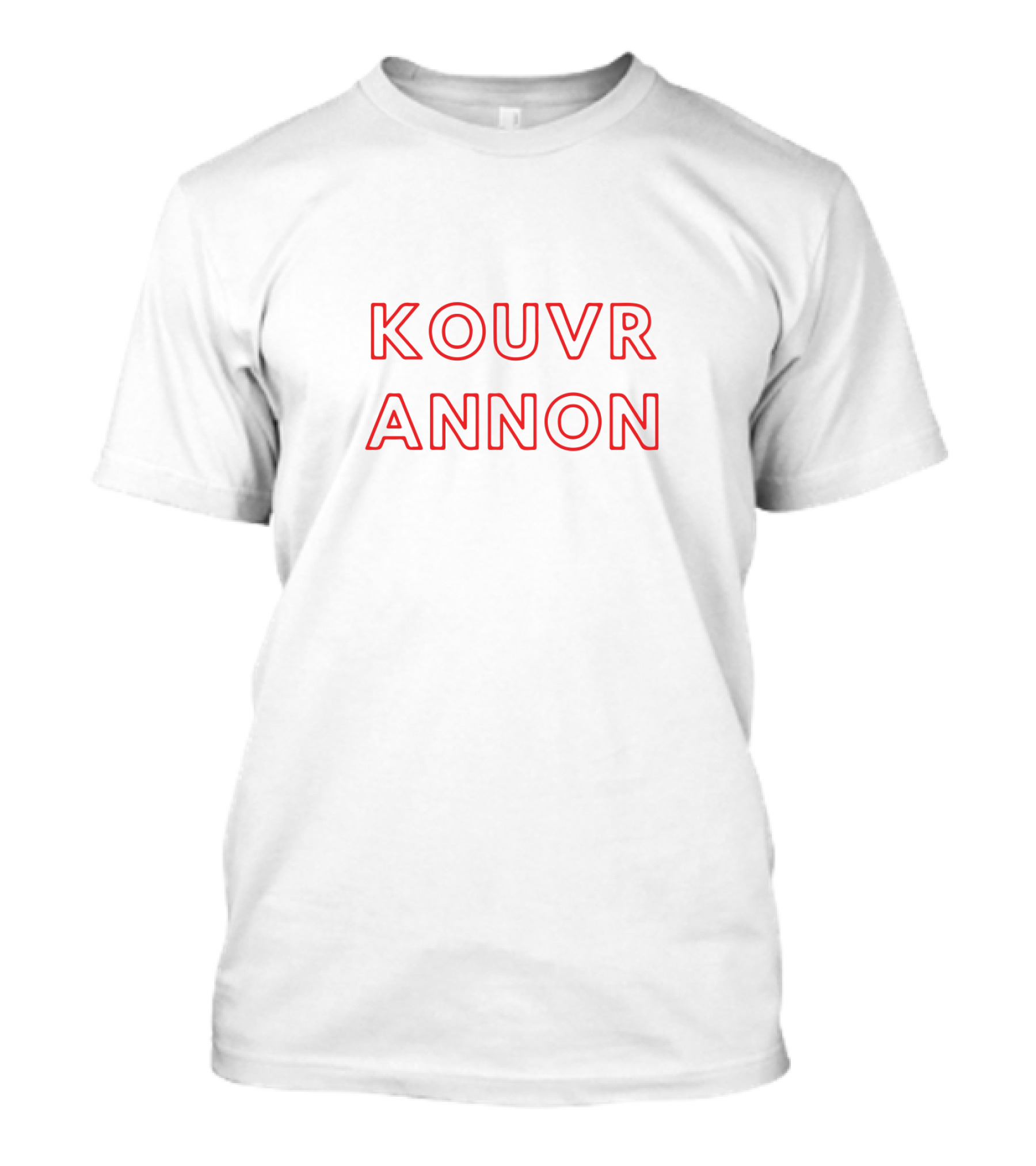 Kouvr Annon Red Outline Text T-Shirt