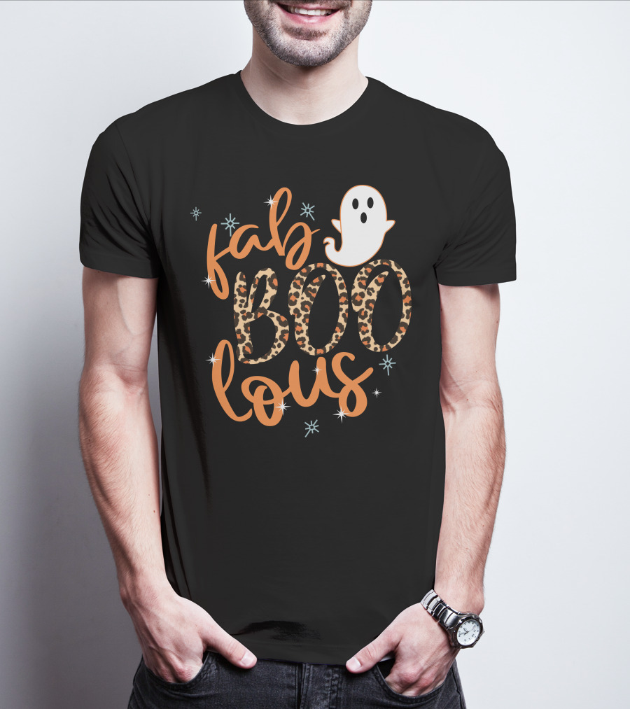 Faboolous Leopard Print Halloween Ghost T-Shirt