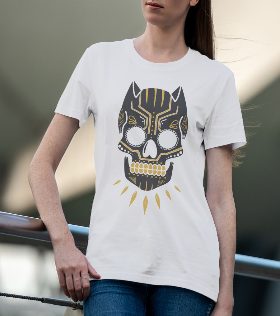 Black Panther Sugar Skull Mask T-Shirt