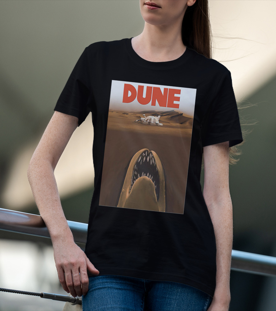 Dune Sandworm Layered Desert Scene T-Shirt