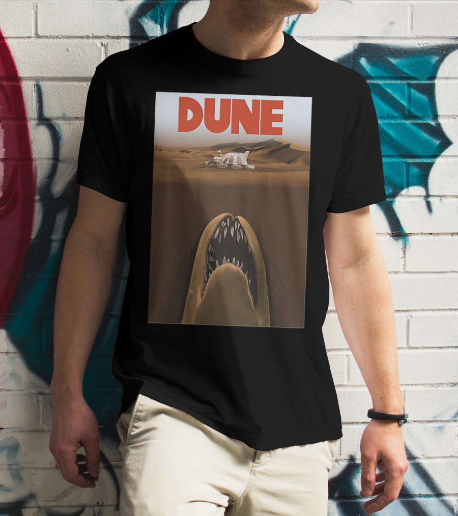 Dune Sandworm Layered Desert Scene T-Shirt