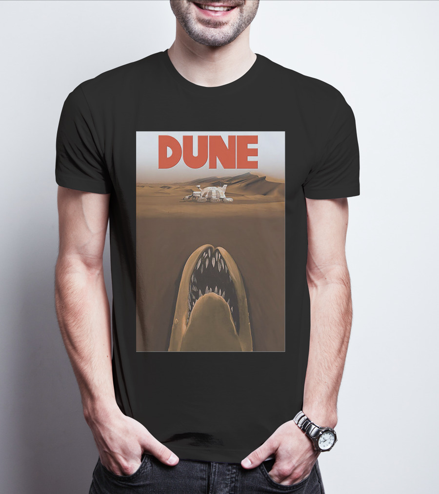 Dune Sandworm Layered Desert Scene T-Shirt