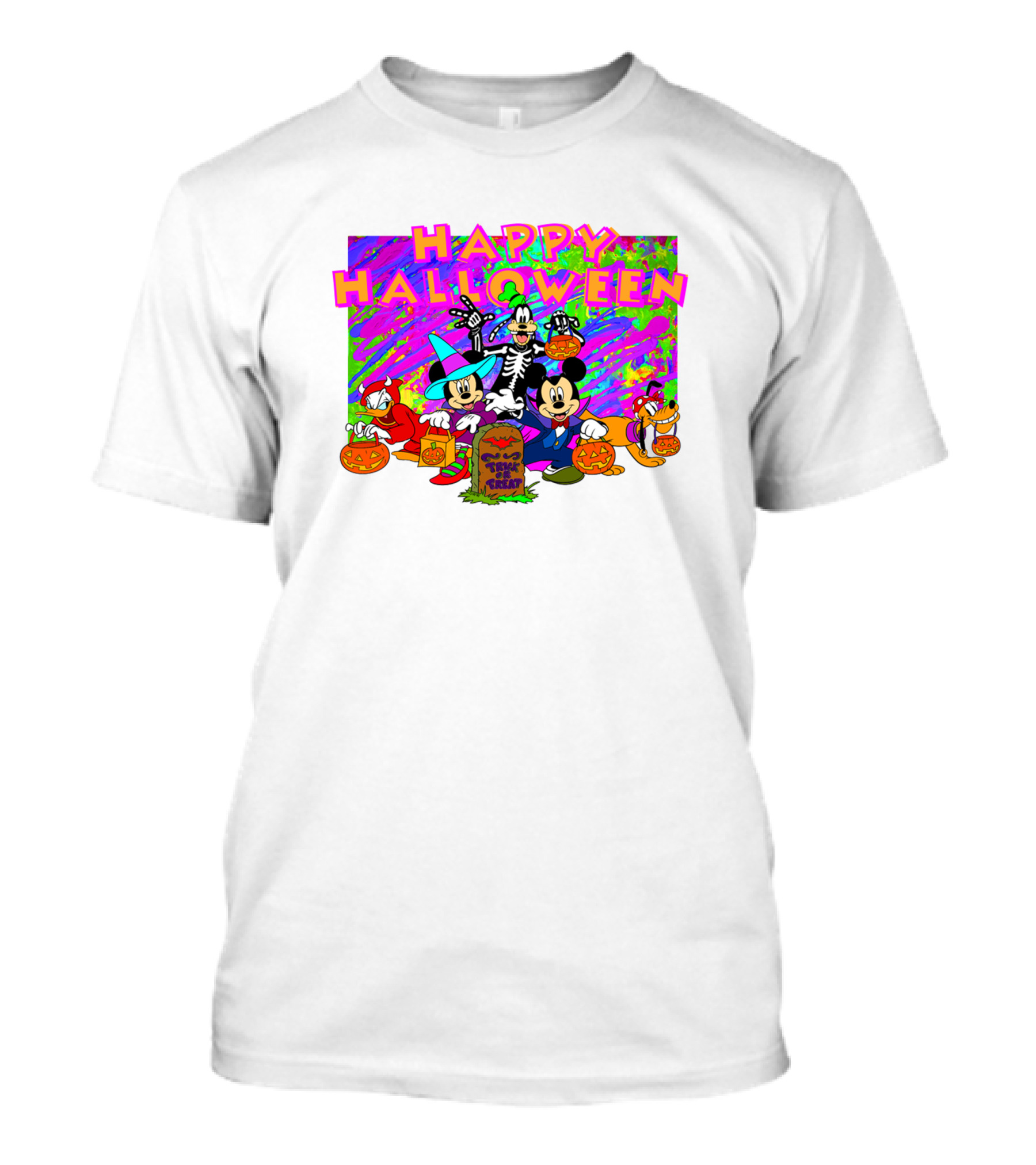 Happy Halloween Mickey Mouse And Friends Pumpkin Tombstone Party T-Shirt